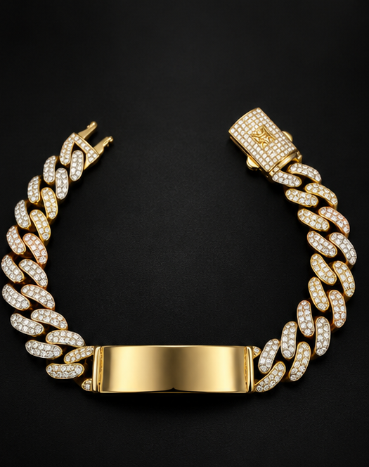 14K Tri-Color ID Bracelet